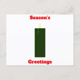 Season's Greetings Green Candleはがき ポストカード