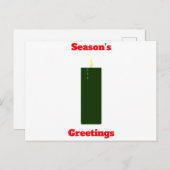 Season's Greetings Green Candleはがき ポストカード (正面/裏面)