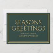 Seasons Greetings Green Modern Elegant Business シーズンカード (正面)