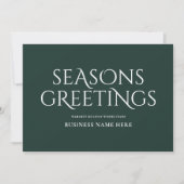 Seasons Greetings Green Modern Elegant Business シーズンカード (正面)