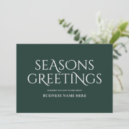 Seasons Greetings Green Modern Elegant Business シーズンカード
