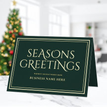 Seasons Greetings Green Modern Elegant Business