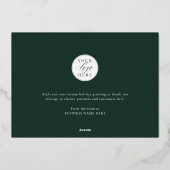 Seasons Greetings Green Modern Elegant Business 箔シーズンカード (裏面)