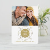 Season's Greetings Happy New Year金ゴールド・シール写真 シーズンカード (スタンド正面)