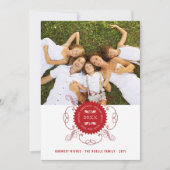 Season's Greetings Happy New Year Red Seal写真 シーズンカード (正面)