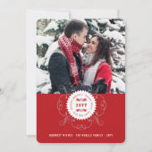 Season's Greetings Happy New Year Red Seal写真 シーズンカード (正面)