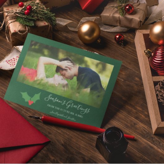 Season's Greetings Hollyカップル婚約したの写真 シーズンカード