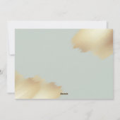 Season's Greetings Mint & Gold Foil Brush Photo シーズンカード (裏面)