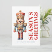 Season's Greetings Nutcracker Familyはっきりした Photo シーズンカード (スタンド正面)