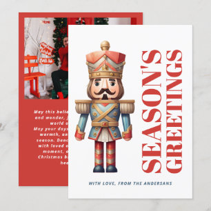 Season's Greetings Nutcracker Familyはっきりした Photo シーズンカード