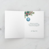 Season's Greetings Pine Christmas Ornament Photo シーズンカード (内部)