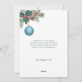 Season's Greetings Pine Christmas Ornament Photo シーズンカード (裏面)