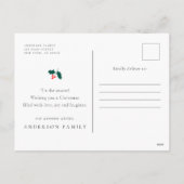 Season's Greetings Plaid おもしろい Pet Cat写真 シーズンポストカード (裏面)