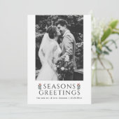 Seasons Greetings Poinsettia Photo シーズンカード (スタンド正面)