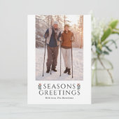 Seasons Greetings Poinsettia Photo シーズンカード (スタンド正面)