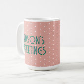 Season's Greetings Polka Dot  コーヒーマグカップ (正面左)