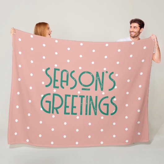 Season's Greetings Polka Dot  フリースブランケット (インサイチュ)