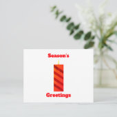 Season's Greetings Red Candleはがき ポストカード (スタンド正面)