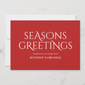 Seasons Greetings Red Modern Elegant Business シーズンカード (正面)