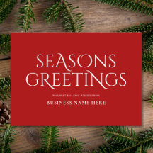 Seasons Greetings Red Modern Elegant Business