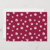Season's Greetings Red White Paw Prints Dog Photo シーズンカード (裏面)