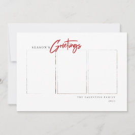Season's Greetings Script モダン Minimalist Photo シーズンカード