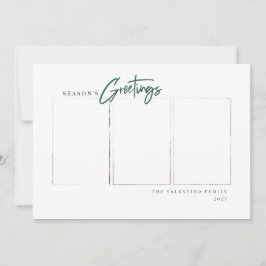 Season's Greetings Script モダン Minimalist Photo シーズンカード
