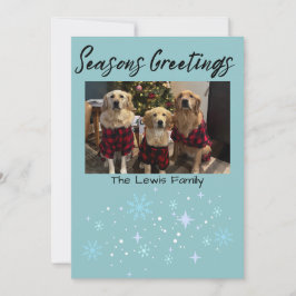 Seasons Greetings Snowflake Photo Card シーズンカード