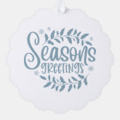 Season's Greetings Snowshoe Rabbit オーナメントカード (裏面)