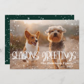 Season's Greetings Snowy Frameの写真 シーズンカード (正面/裏面)