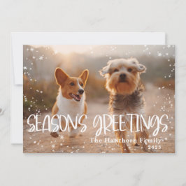 Season's Greetings Snowy Frameの写真 シーズンカード