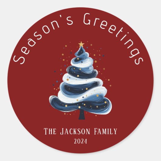 Seasons Greetings Sticker ラウンドシール (正面)