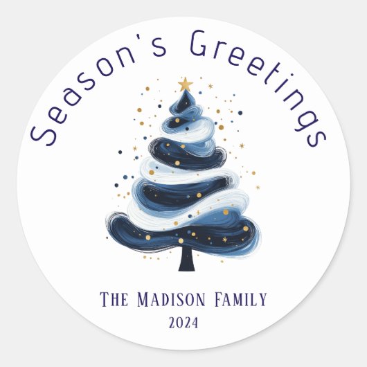 Seasons Greetings Sticker ラウンドシール (正面)