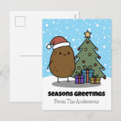 Seasons Greetings With A Potato シーズンポストカード (正面/裏面)