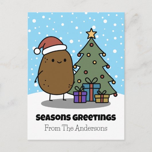 Seasons Greetings With A Potato シーズンポストカード (正面)