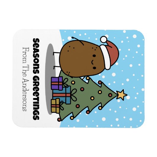 Seasons Greetings With A Potato マグネット (横)