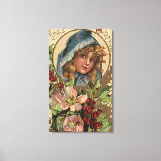 Seasons GreetingsGirl in a Hood キャンバスプリント (正面)