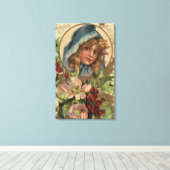 Seasons GreetingsGirl in a Hood キャンバスプリント (インサイチュ (ウッドフロア))