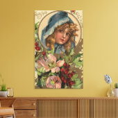 Seasons GreetingsGirl in a Hood キャンバスプリント (インサイチュ (リビング))