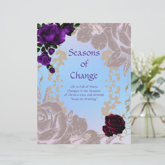 Seasons of Changeタイトルページのパーソナライズされた紙 (スタンド正面)