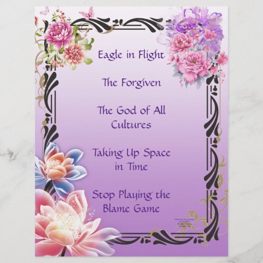 Seasons of Changeタイトルページのパーソナライズされた紙 (裏面)