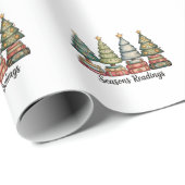 Seasons Readings Christmas Book Tree Teacher Xmas ラッピングペーパー (ロールコーナー)