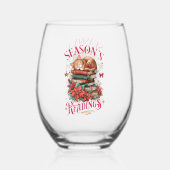 Season's Readings Cozy Kitten ステムなしワイングラス (正面)