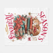 Season's Readings Cozy Kitten  フリースブランケット (正面(横))