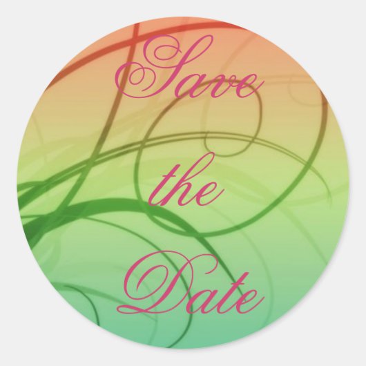 Seasons Save the Date Sticker ラウンドシール (正面)