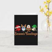 Season's Tweetings Funny Christmas Birdwatcher Squ カード (黄色い花)
