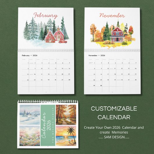 Seasons Watercolor 2026 Calendar | Artistic Nature カレンダー