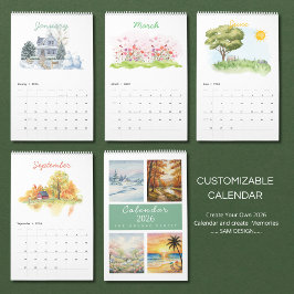 Seasons Watercolor 2026 Calendar | Artistic Nature カレンダー