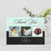 Seaspray + Pearl Damask, Thank you cards, Flat サンキューカード (スタンド正面)