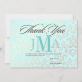 Seaspray + Pearl Damask, Thank you cards, Flat サンキューカード (裏面)